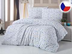 Vánoční povlečení bavlna EXCLUSIVE 70x90, 140x200 Vločky modrobéžové