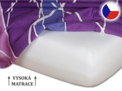 Jersey prostěradlo na vysokou matraci 90x200x25 EXCLUSIVE Bílá