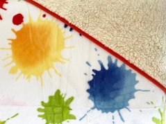 Luxusní deka s beránkem 140x200 mikroflanel TISK Akvarel kaňky