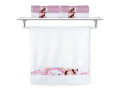 Dětský ručník NORA TISK 50x100 450g Dívka s jednorožcem bílá
