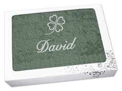 Dárkové balení ručníku se jménem ratanika khaki Čtyřlístek