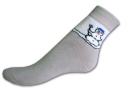 Dětské froté ponožky Sněhulák šedý 19/21