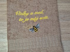 Luxusní dárkové balení ručníku pro včelaře tmavě béžový 450g