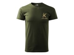 Tričko pro myslivce s výšivkou military - 3XL Jelen