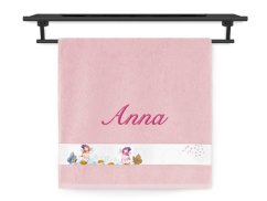 Ručník se jménem NA PŘÁNÍ 50x100 Víly pastelová růžová