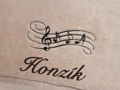 Osuška se jménem NA PŘÁNÍ 450g Noty béžová