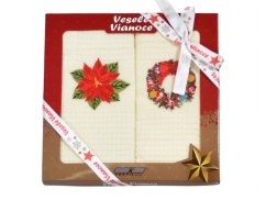 Vánoční dárková sada utěrek Hvězda a věnec 2 ks