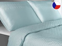 Vánoční damaškové povlečení EXCELLENT 70x90, 140x200 DIAMANT Sněhové vločky zelené