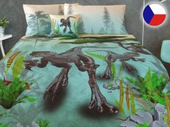 Saténové povlečení DINOSAURUS 70x90, 140x200 GEON Tyranosaurus II