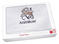 Vánoční dárkové balení osušky Znamení Kozoroh bílá/hnědá