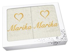 Dárková sada ručník + osuška se jménem ratanika vanilka Srdce