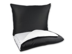 Povlečení bavlněný satén DUO 140x200, 70x90 černá/bílá