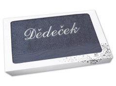 Dárkové balení ručníku DĚDEČEK tmavě šedý