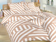 Bavlněné prodloužené povlečení 140x220, 70x90 KOMFORT Zebra světle hnědá