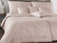 Damaškové povlečení EXCELLENT 2x 70x90, 200x200 TENCEL Větvičky pudrově růžové