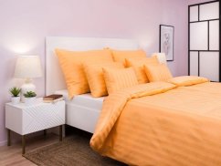 Povlak na polštář 50x70 Atlas grádl proužek 2,5 cm pomerančový