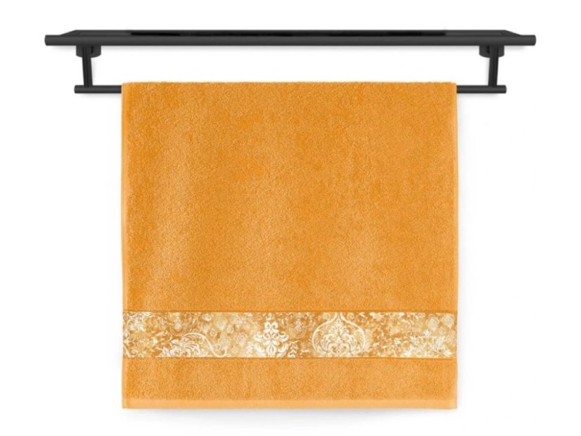 Froté osuška 70x140 NORA TISK 450g Zámecká elegance oranžová