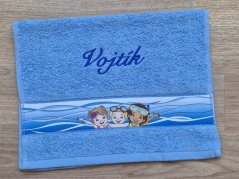 Dětský ručník se jménem NA PŘÁNÍ 30x50 Hurá do vody světle modrá