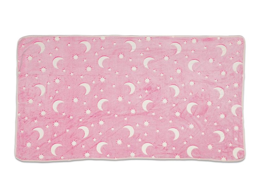 Svítící deka mikroplyš SLEEP WELL 150x200 Hvězdy růžové 290g