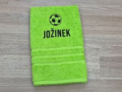Ručník se jménem pistáciový 50x100 Fotbalový míč + JOŽINEK