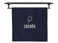 Osuška se jménem NA PŘÁNÍ tmavě modrá 70x140 Stolní tenis
