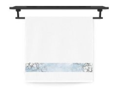 Froté ručník 50x100 NORA TISK 450g Něžné kvítí bílý