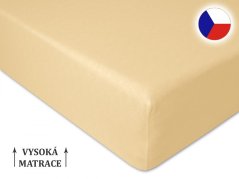 Jersey prostěradlo na vysokou matraci 200x200 EXTRA Světle béžové