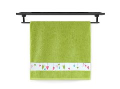 Froté ručník 50x100 NORA TISK 450g Barevná srdíčka zelená