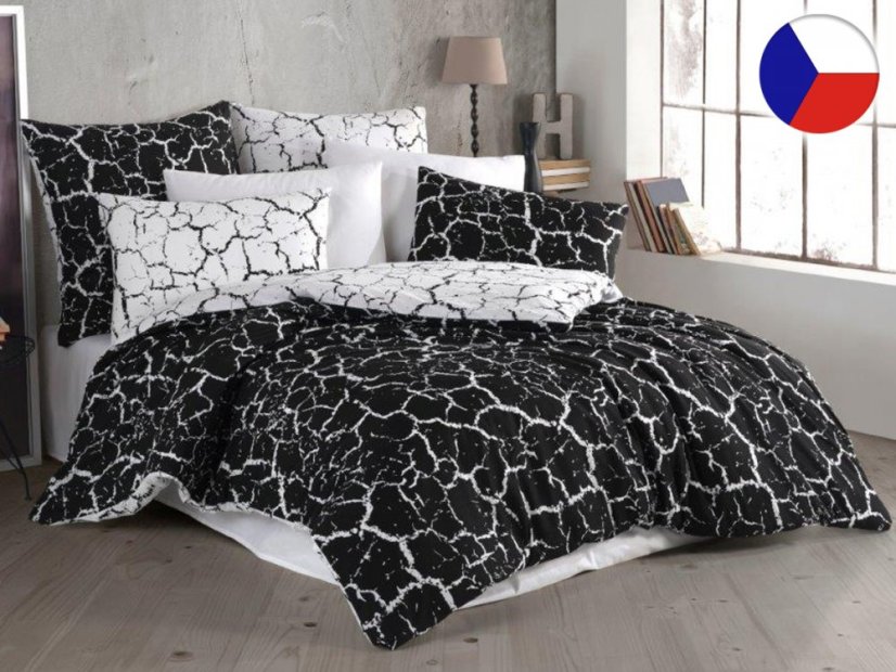 Prodloužené povlečení bavlna EXCLUSIVE Misty black DUO 70x90, 140x220