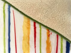 Luxusní deka s beránkem 140x200 mikroflanel TISK Akvarel pruhy