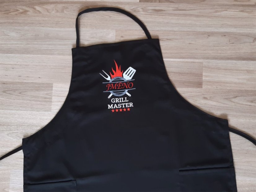 Zástěra pro muže 72x100 GRILL MASTER černá + jméno na přání