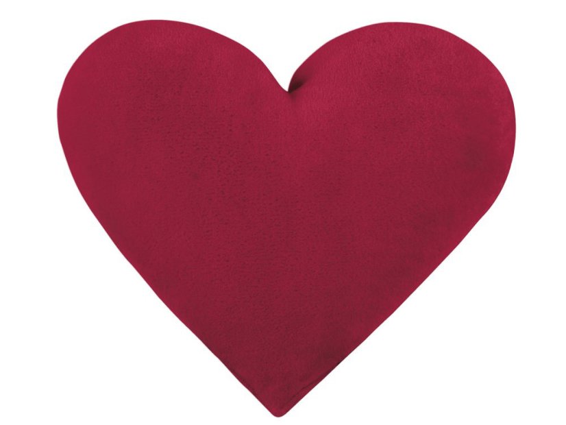 Mikroplyšový polštářek Srdce vínové 42x48