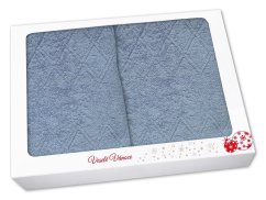 Vánoční dárková sada ručníku a osušky ELLEN PEONIA šedá