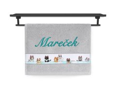 Dětský ručník se jménem NA PŘÁNÍ 30x50 Zvědavá koťátka jemná ocel