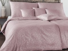 Damaškové povlečení EXCELLENT 2x 70x90, 200x200 TENCEL Šepot větviček starorůžový