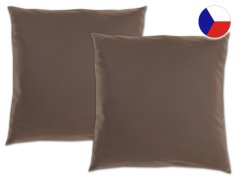 Jednobarevný saténový dekorační polštářek 50x50 Luxury Collection Tmavě hnědý