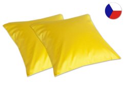 Saténový dekorační polštářek 40x40 GEON Jednobarevný jasně žlutý