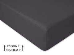 Jersey prostěradlo na vysokou matraci 120x200 EXTRA Antracit