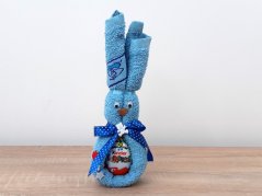 Malý velikonoční zajíček z ručníku KIDS modrý + vajíčko s překvapením