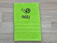 Ručník se jménem NA PŘÁNÍ pistáciový 50x100 Kopačka a míč