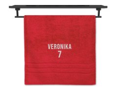 Osuška pro sportovce se jménem 70x140 červená