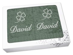 Dárková sada ručník + osuška se jménem ratanika khaki Čtyřlístek