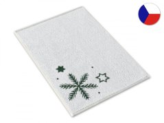 Malý vánoční ručník 35x50 Ledová hvězda bílozelená