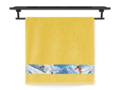 Froté ručník 50x100 NORA TISK 450g Síla adrenalinu zimní sporty sytě žlutý
