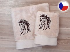 Luxusní dárkové balení osušky béžový Kůň Apollo