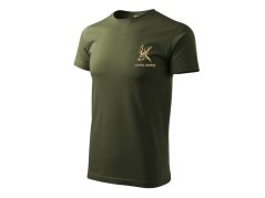 Tričko pro myslivce s výšivkou military - 3XL Jelen