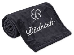 Deka pro dědečka se čtyřlístkem 150x200 antracit