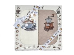 Dárková sada vaflových utěrek KIARA Šálek a mlýnek 2ks