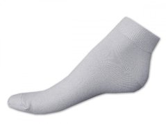 Bambusové kotníkové ponožky s lycrou 43/45 Hladké světle šedé