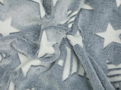 Dětská svítící deka mikroplyš SLEEP WELL 100x150 Hvězdy šedé 290g